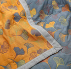 Throw Blanket with Ginkgo Leaf Pattern