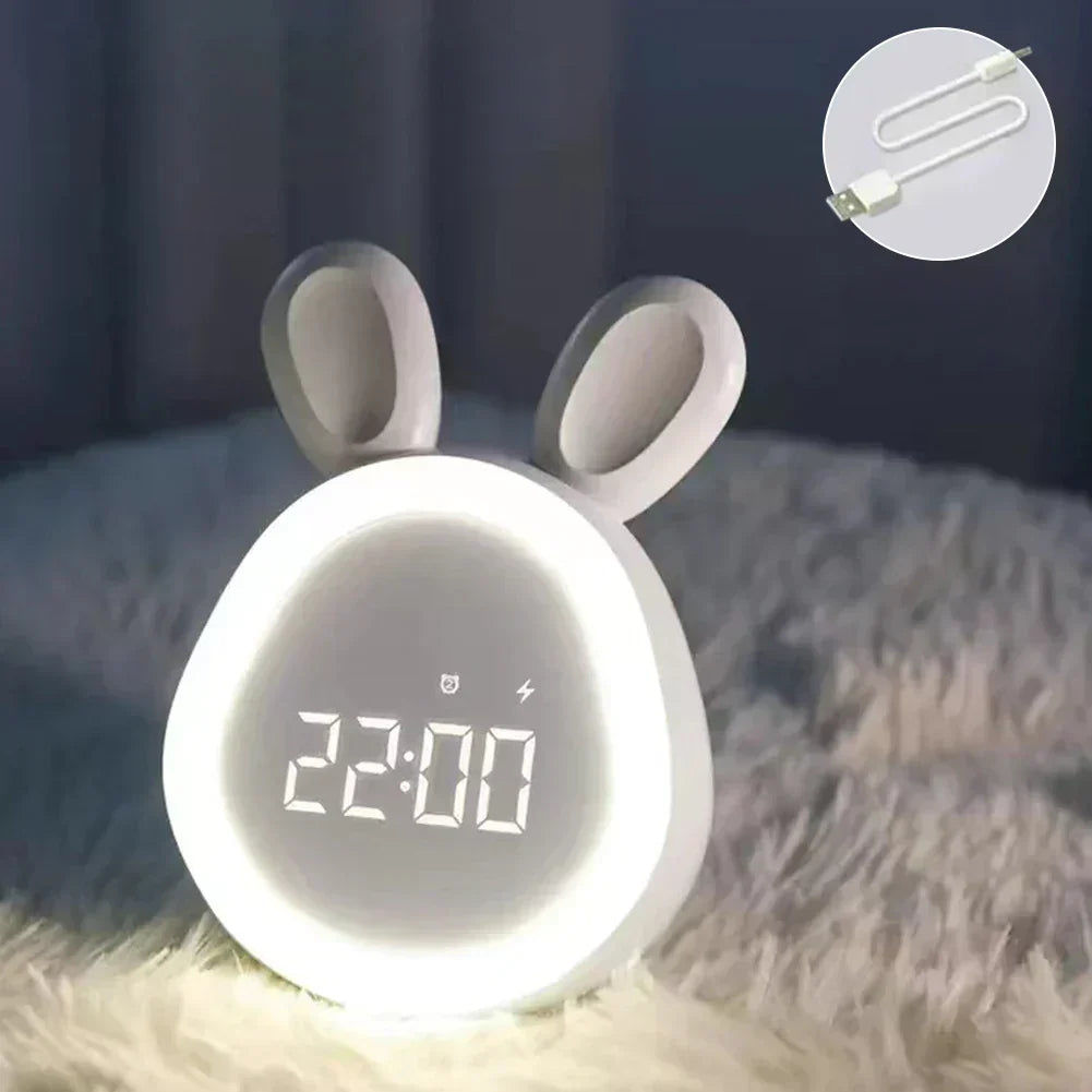 Alarm Clock | Rabbit LED Night Light | USB & Battery