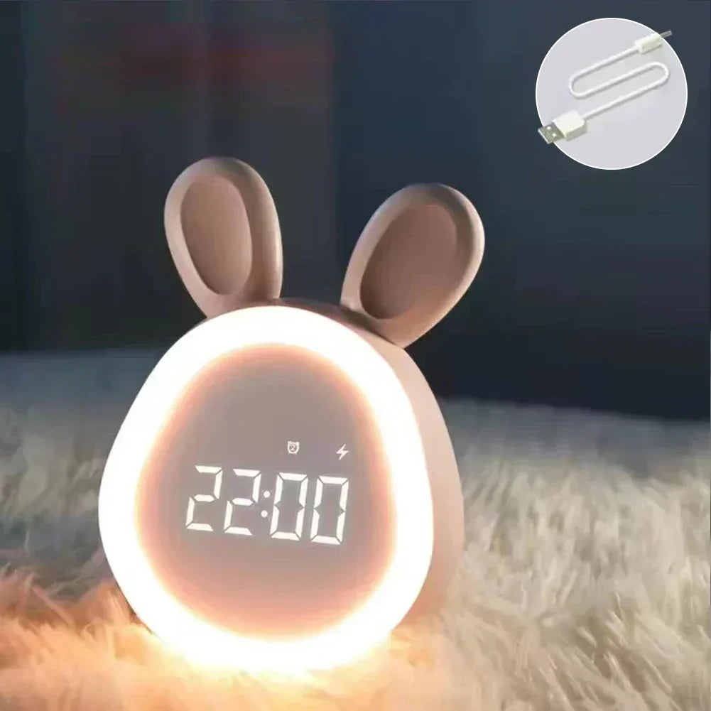 Alarm Clock | Rabbit LED Night Light | USB & Battery