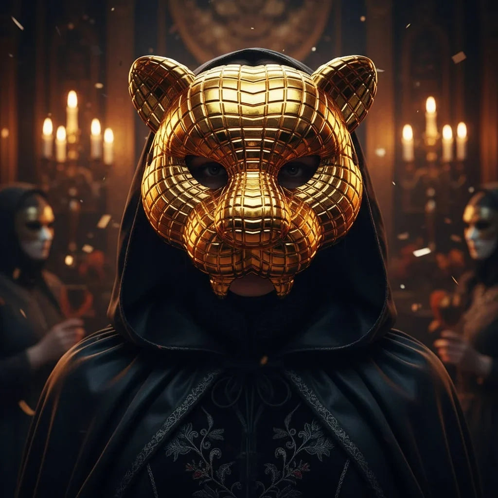 Animal Mask | Gold-Finish & Reusable | Leopard & Lion