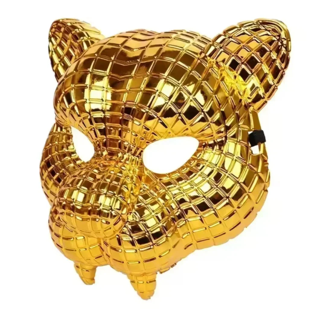 Animal Mask | Gold-Finish & Reusable | Leopard & Lion