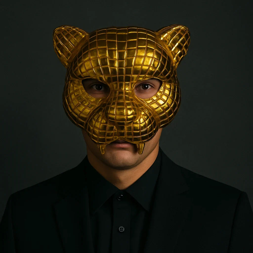 Animal Mask | Gold-Finish & Reusable | Leopard & Lion