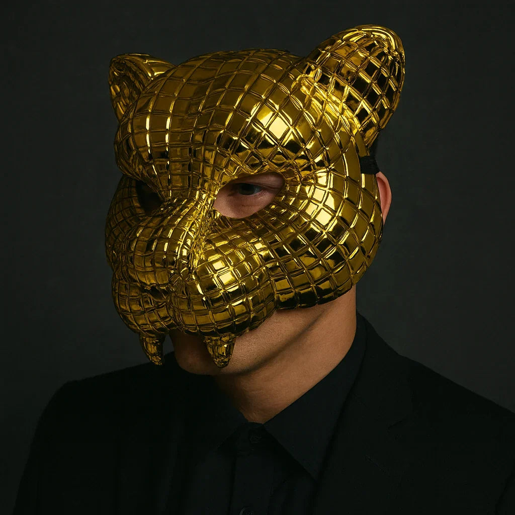 Animal Mask | Gold-Finish & Reusable | Leopard & Lion