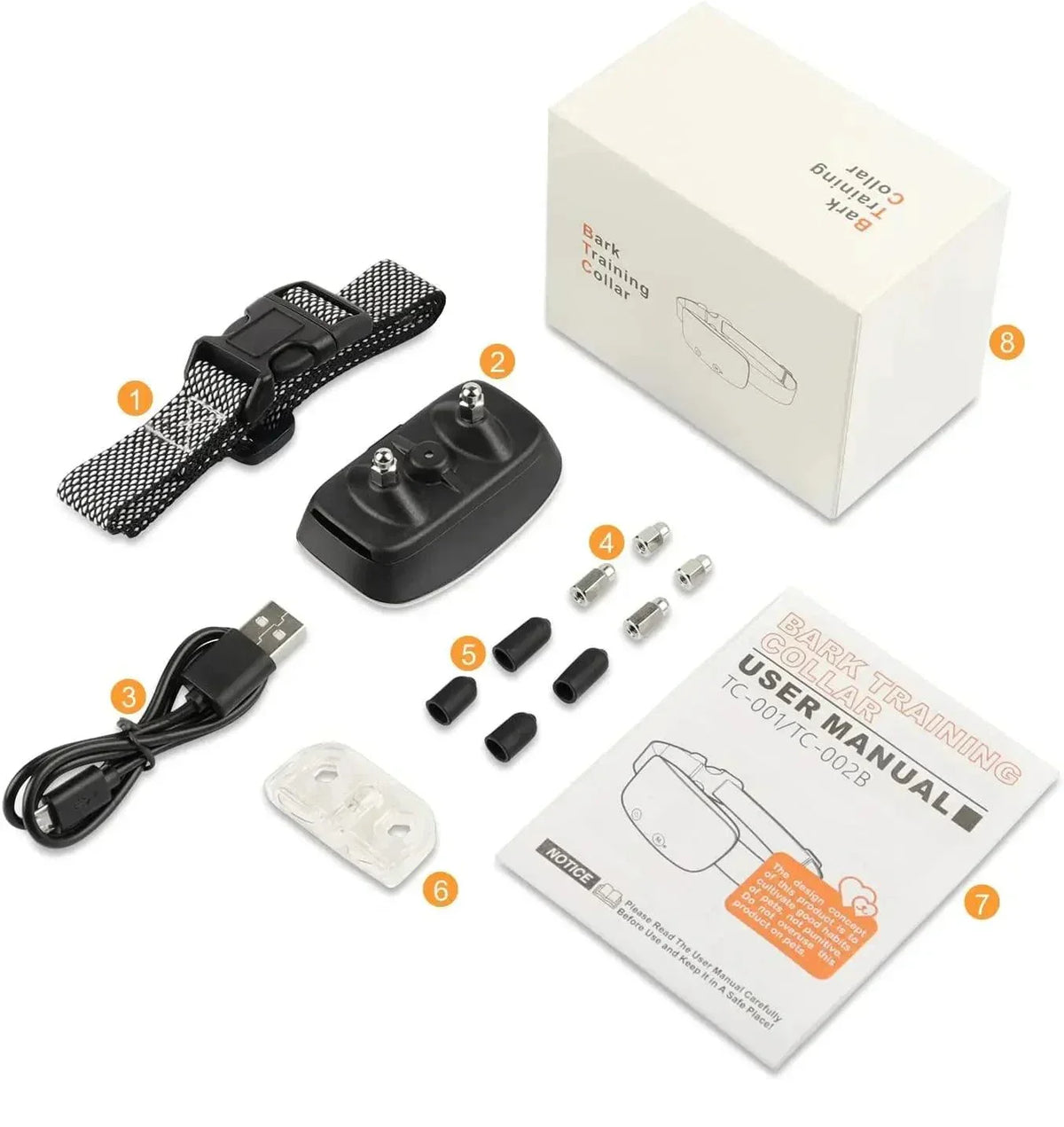 Anti-Bark Collar | Auto Detection & USB-Rechargeable | IP67 Waterproof