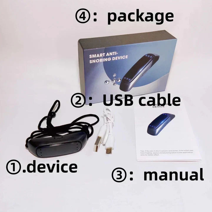 Anti-Snoring Device | EMS Pulse Technology & Adjustable Intensity | USB Rechargeable