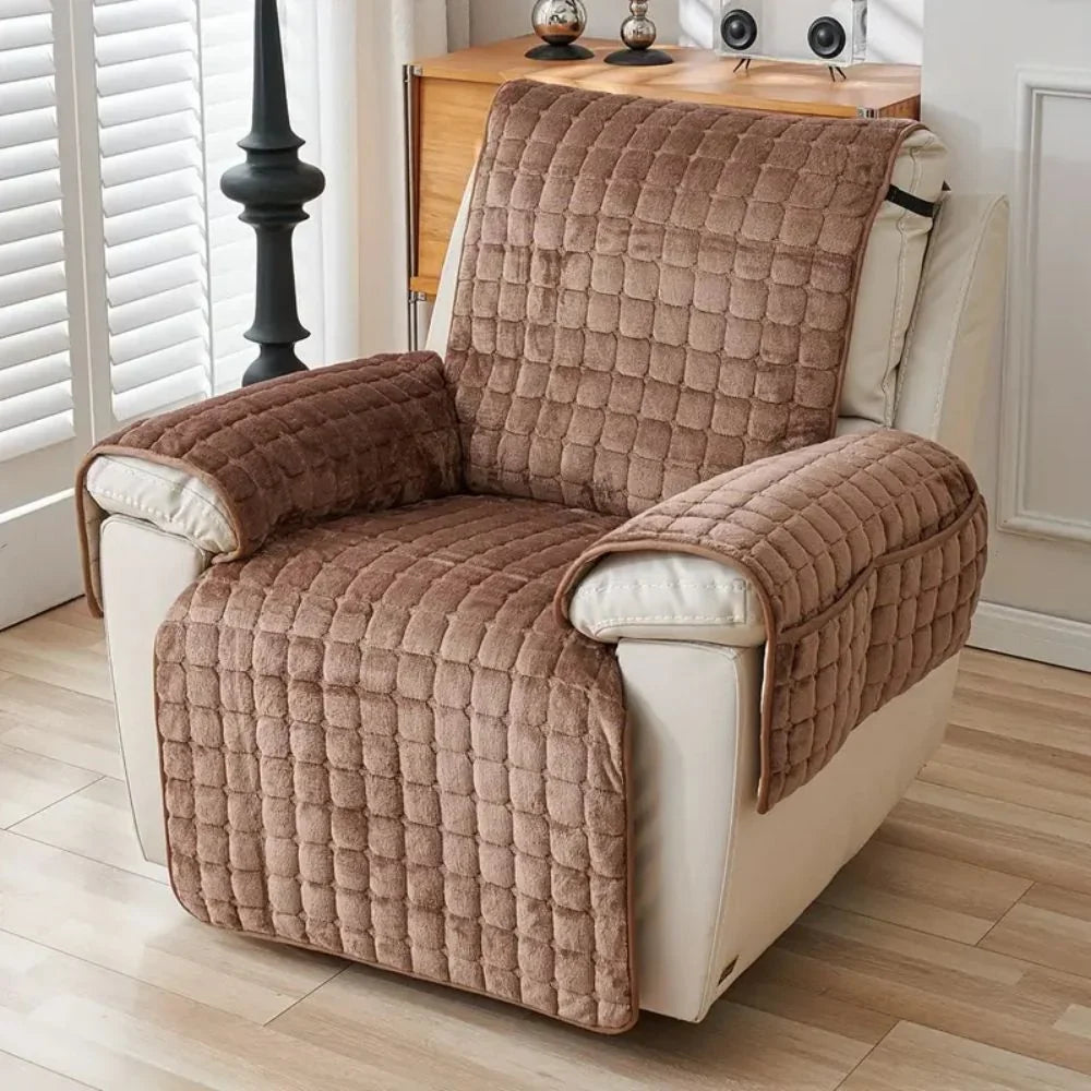 Armchair Cover | Quilted Microfiber & Non-Slip | Integrated Side Pocket