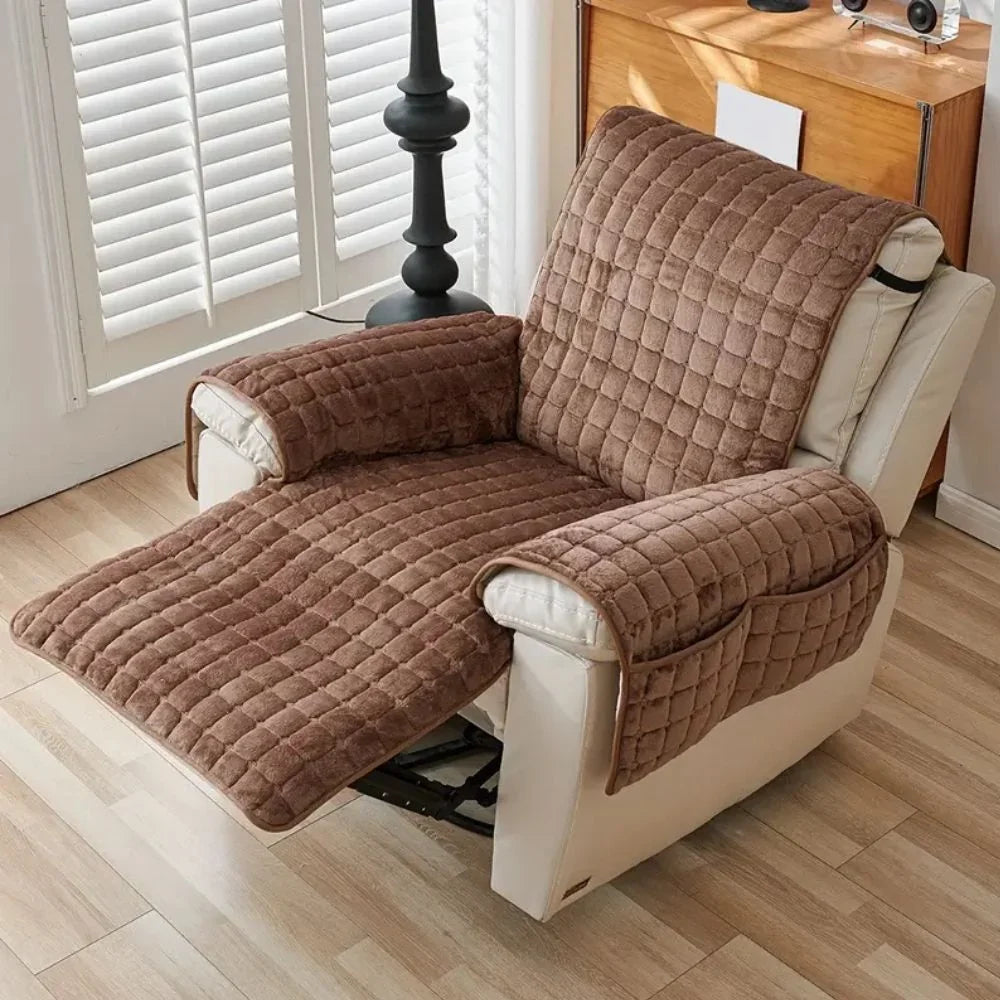 Armchair Cover | Quilted Microfiber & Non-Slip | Integrated Side Pocket