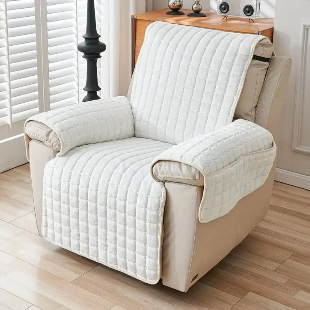 Armchair Cover | Quilted Microfiber & Non-Slip | Integrated Side Pocket