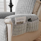 Armchair Cover | Quilted Microfiber & Non-Slip | Integrated Side Pocket