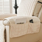 Armchair Cover | Quilted Microfiber & Non-Slip | Integrated Side Pocket