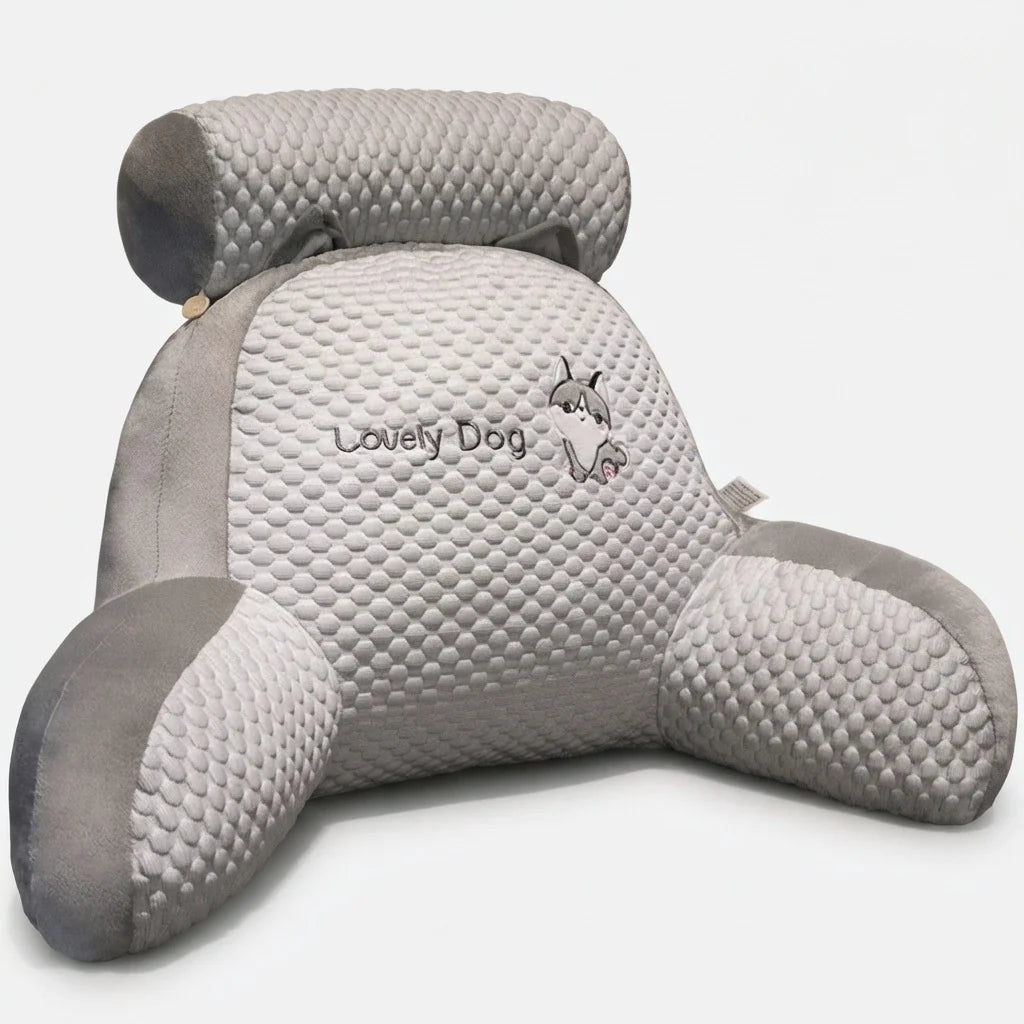 Back Support Cushion | Ergonomic Contour & Machine-Washable Cotton Cover