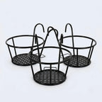 Balcony Pot Hangers | Hook-On No-Drill & Open-Grid Drainage | Set of 3