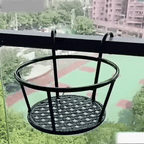 Balcony Pot Hangers | Hook-On No-Drill & Open-Grid Drainage | Set of 3