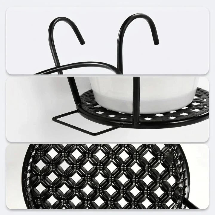 Balcony Pot Hangers | Hook-On No-Drill & Open-Grid Drainage | Set of 3