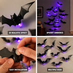 Bat Wall Light | 3D Flight Effect & Purple LED | 12–72 Pieces