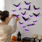 Bat Wall Light | 3D Flight Effect & Purple LED | 12–72 Pieces