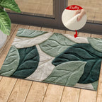 Bath Mat | Microfiber, Quick-Drying & Non-Slip Backing | Leaf Pattern