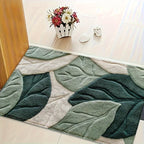 Bath Mat | Microfiber, Quick-Drying & Non-Slip Backing | Leaf Pattern