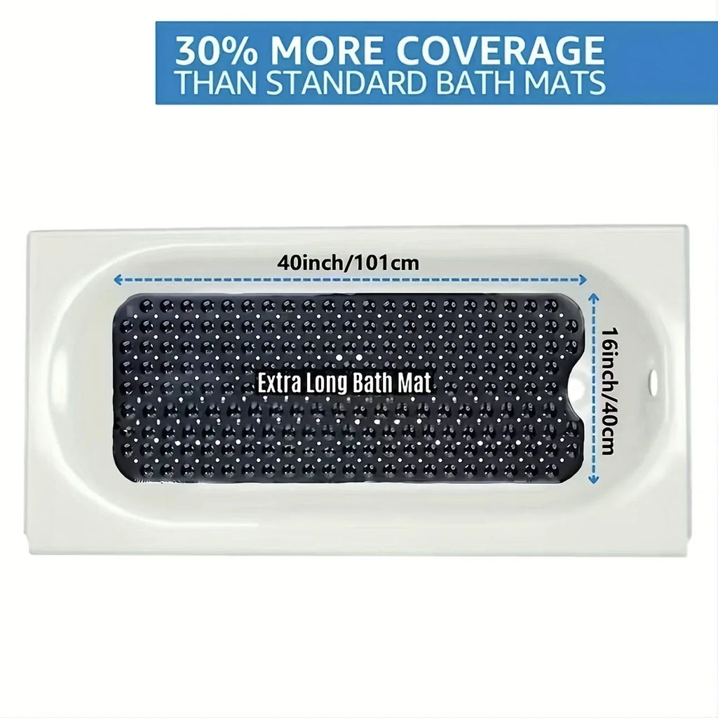 Bath Mat | Non-Slip Knobs & Suction Cups | 101 x 40 cm