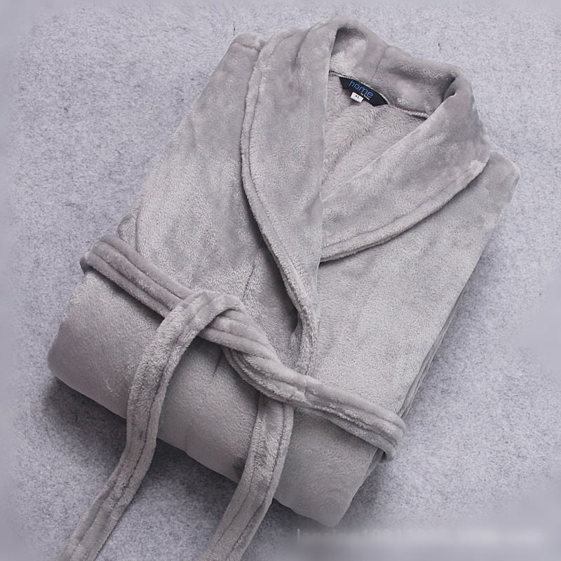 Bathrobe | Plush Coral Fleece & Flannel | Unisex