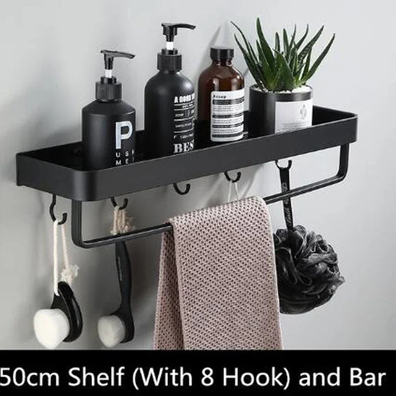 Bathroom Wall Shelf | Space Aluminum & Moisture-Resistant | 60 cm