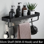 Bathroom Wall Shelf | Space Aluminum & Moisture-Resistant | 60 cm
