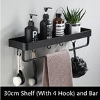 Bathroom Wall Shelf | Space Aluminum & Moisture-Resistant | 60 cm