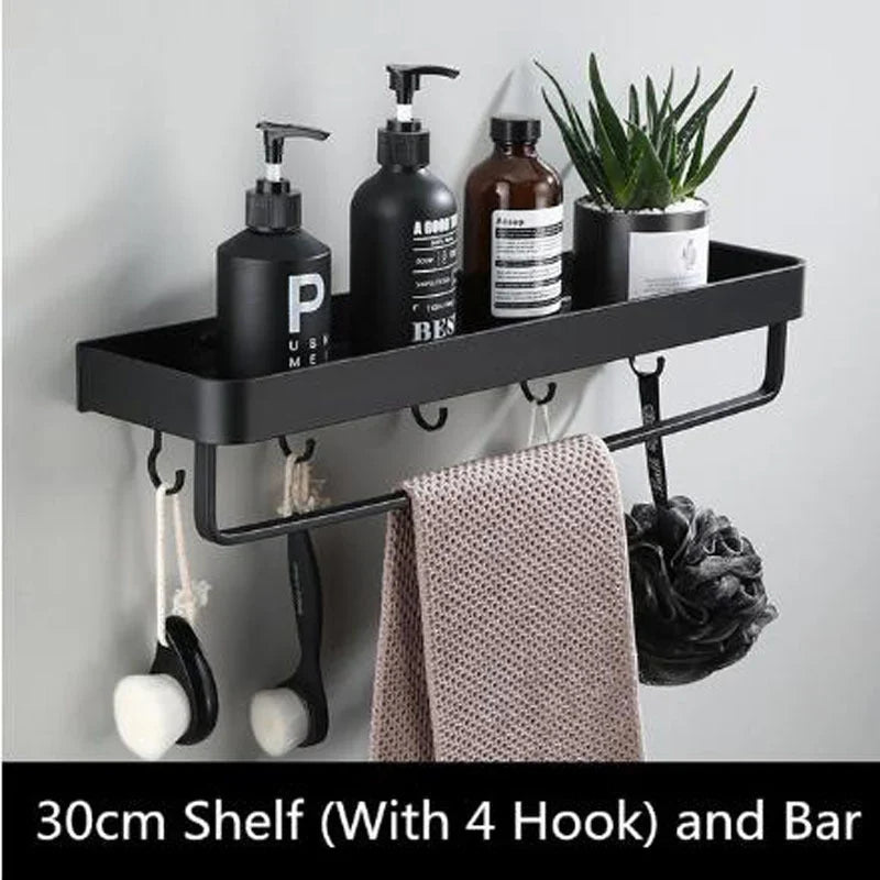 Bathroom Wall Shelf | Space Aluminum & Moisture-Resistant | 60 cm