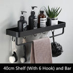 Bathroom Wall Shelf | Space Aluminum & Moisture-Resistant | 60 cm