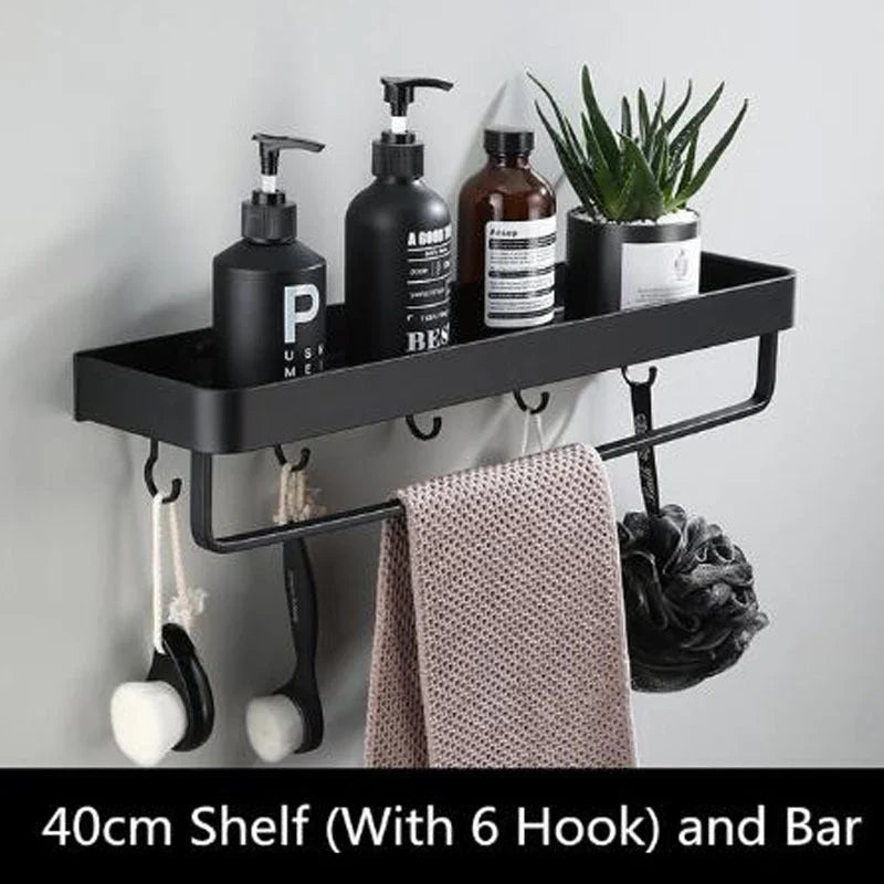 Bathroom Wall Shelf | Space Aluminum & Moisture-Resistant | 60 cm