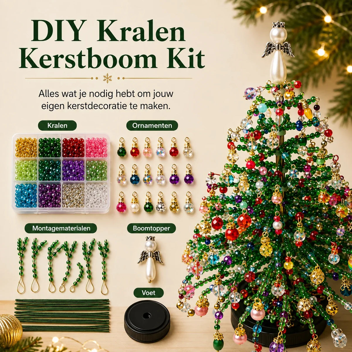 Beaded Christmas Tree Kit | Multi-Style DIY & Easy Assembly