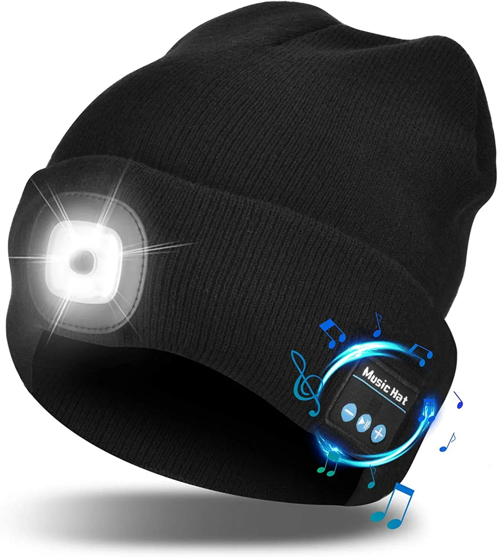 Beanie Hat | Bluetooth 5.0 & Detachable USB-Rechargeable LED | One Size