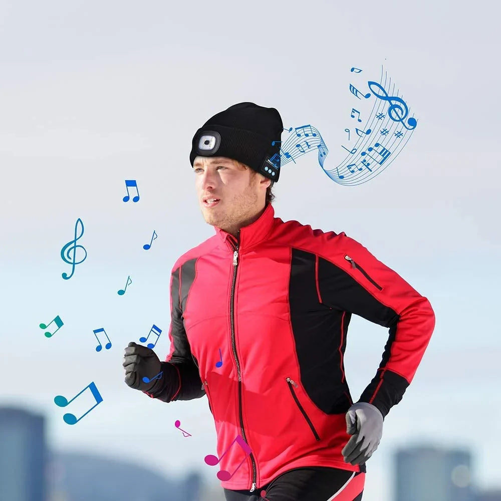 Beanie Hat | Bluetooth 5.0 & Detachable USB-Rechargeable LED | One Size