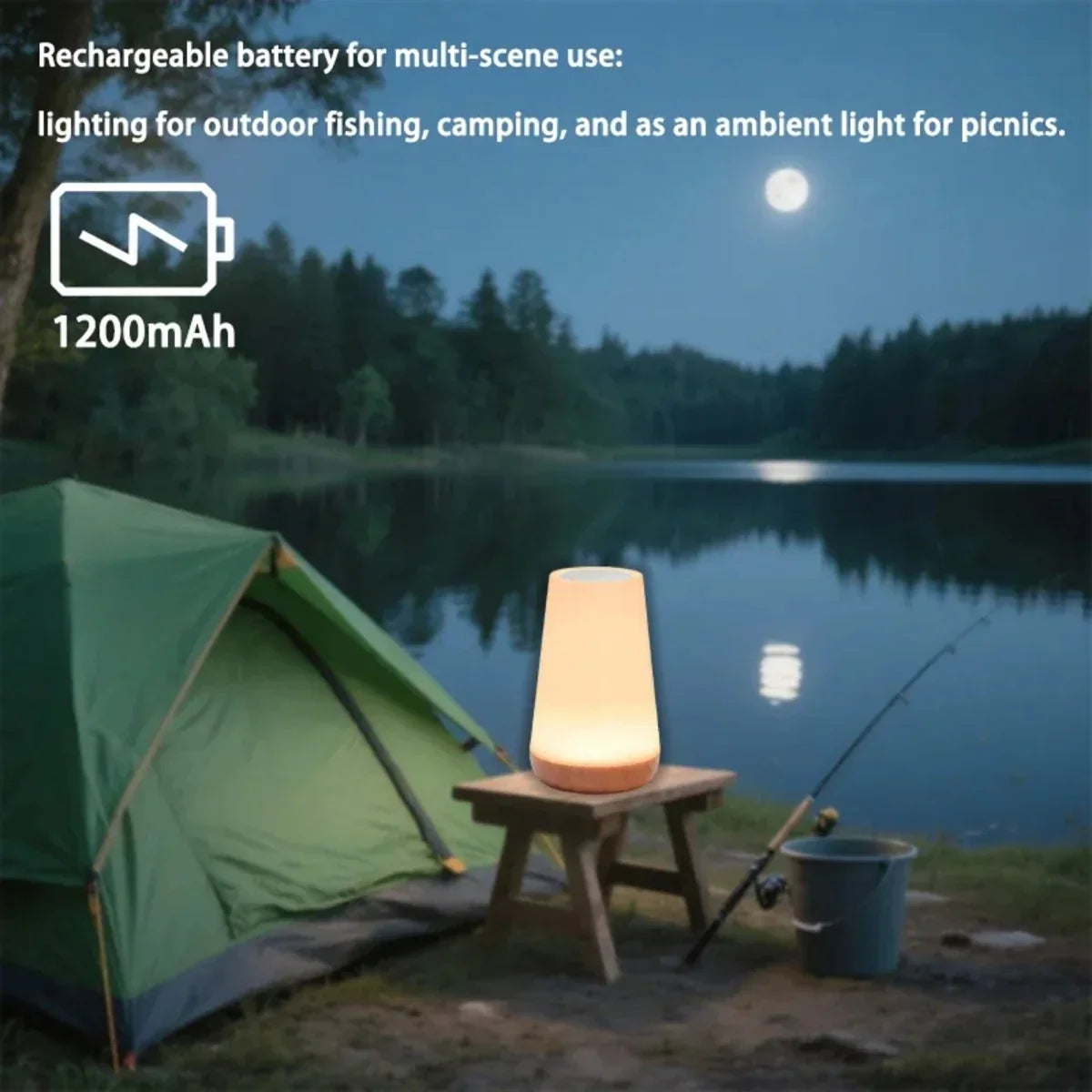 Bedside Lamp | 360° Touch & Remote Control USB Rechargeable