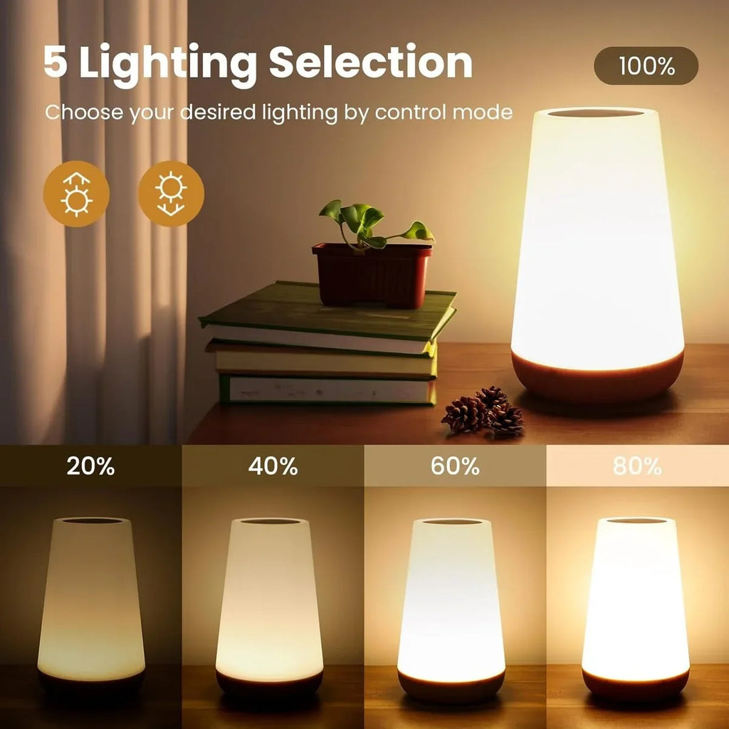 Bedside Lamp | 360° Touch & Remote Control USB Rechargeable