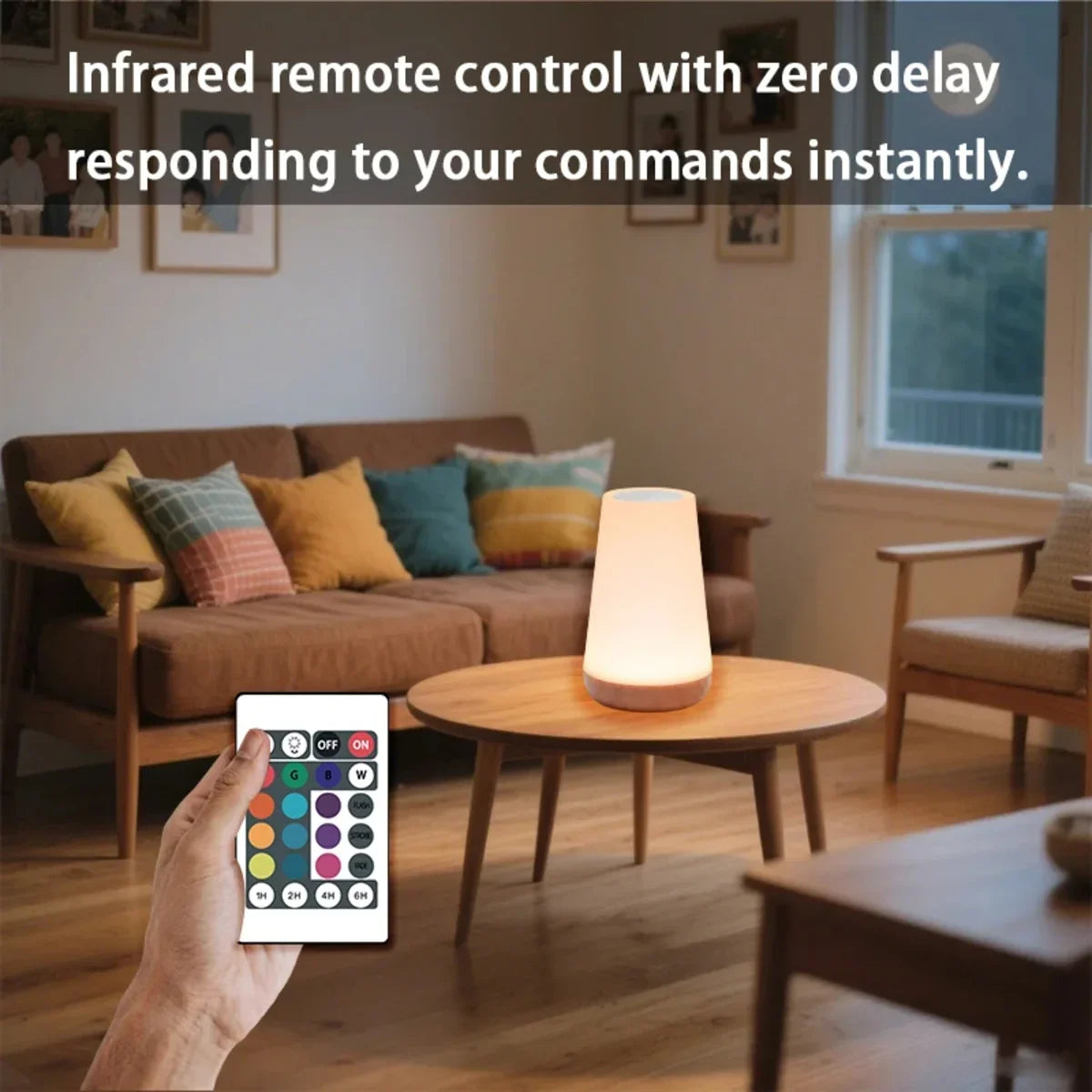 Bedside Lamp | 360° Touch & Remote Control USB Rechargeable