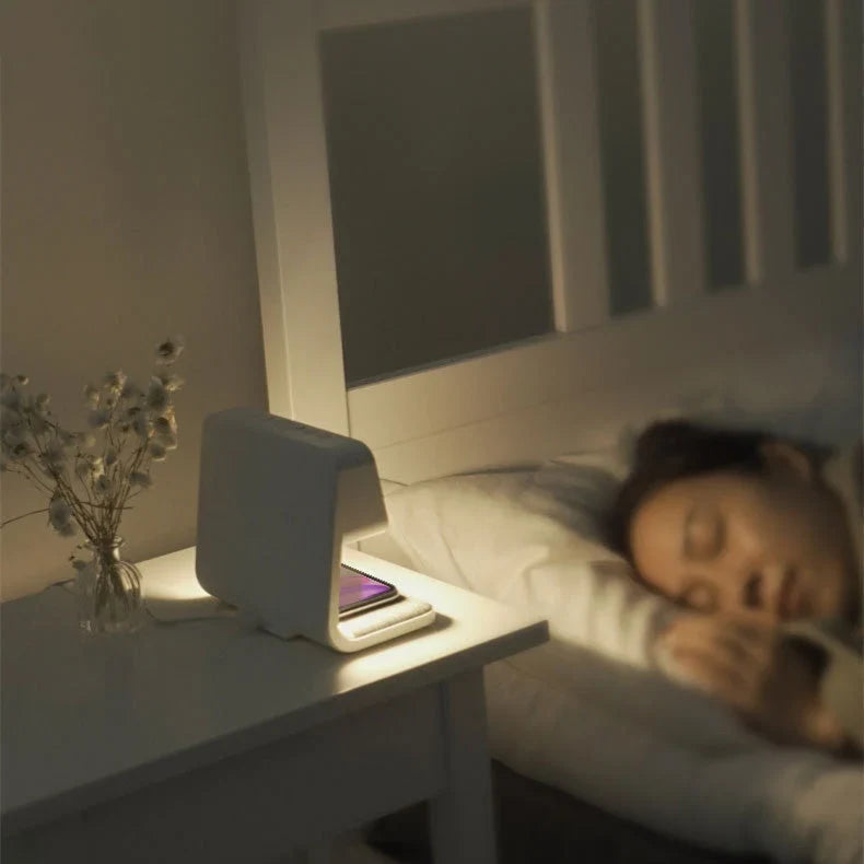Bedside Lamp | Touch-Dimmable LED, Wireless Charger & Digital Alarm Clock