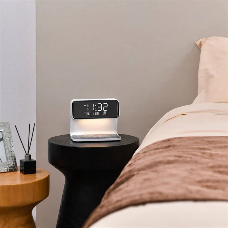 Bedside Lamp | Touch-Dimmable LED, Wireless Charger & Digital Alarm Clock