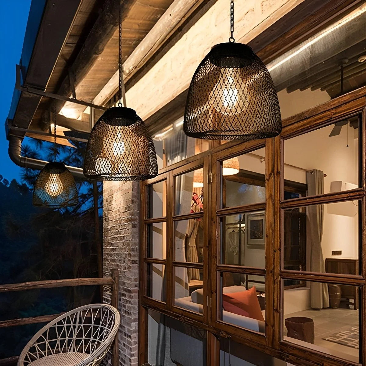 Bell Lantern | Handwoven Rattan & Solar-Powered | Includes Chain