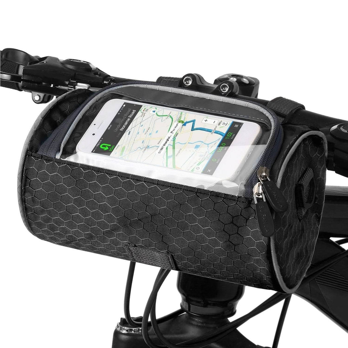 Bicycle Handlebar Bag | Waterproof & Touchscreen Window | 22 x 12.5 x 12.5 cm