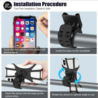 Bicycle Phone Holder | 360° Rotation & Quick-Release | Set of 2