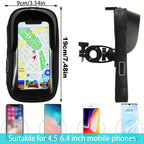 Bike & Motorcycle Phone Mount | Waterproof TPU & 360° Rotation | Fits 4.5-6.4 Inch
