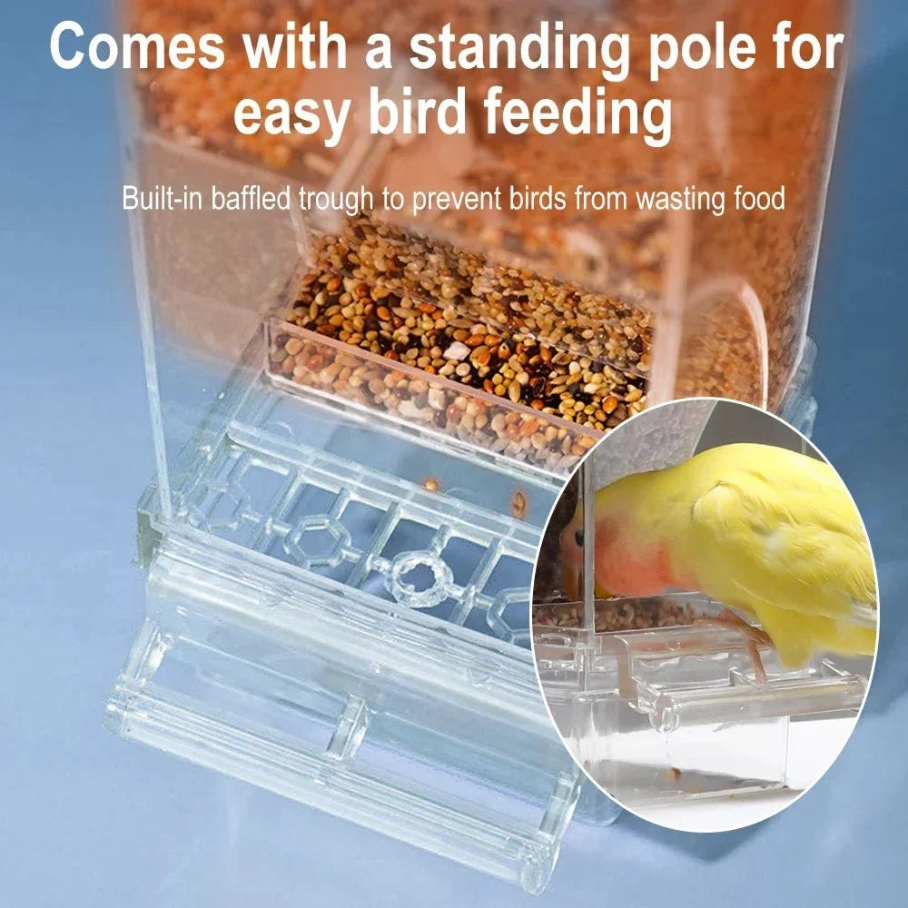 Bird Feeder | Spill-Proof & Splash-Proof Automatic Seed Dispensing | For Small Birds