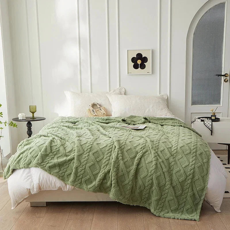 Blanket | Reversible Quilted Wool & Smooth Back | Machine Washable