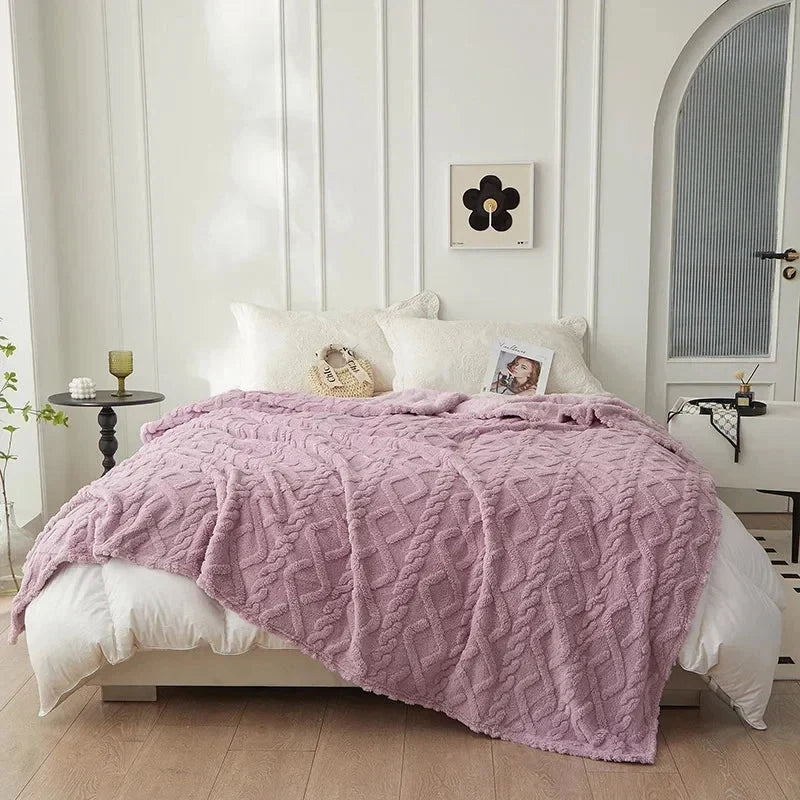 Blanket | Reversible Quilted Wool & Smooth Back | Machine Washable