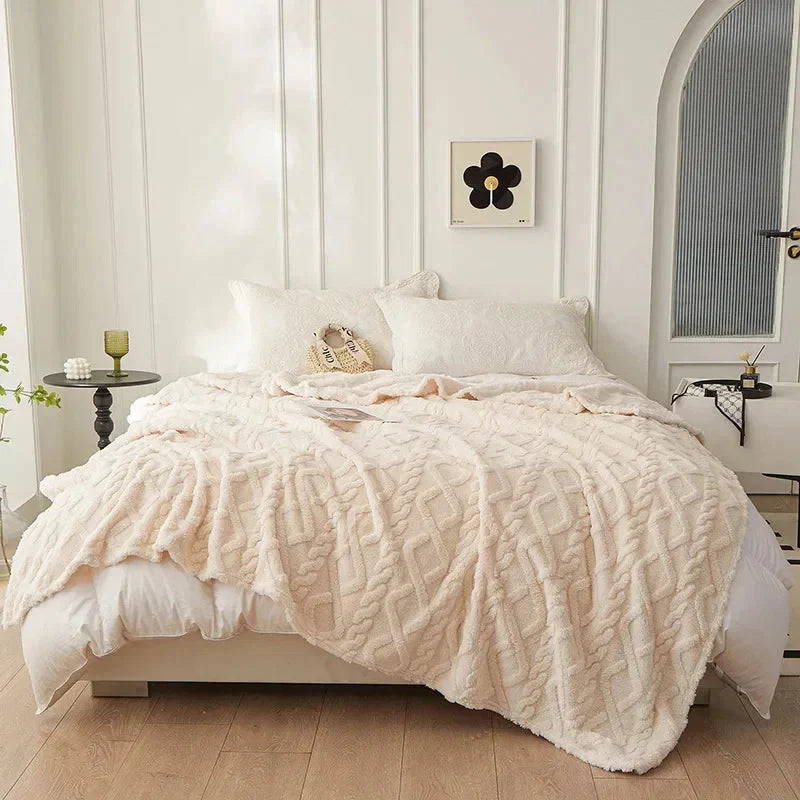 Blanket | Reversible Quilted Wool & Smooth Back | Machine Washable