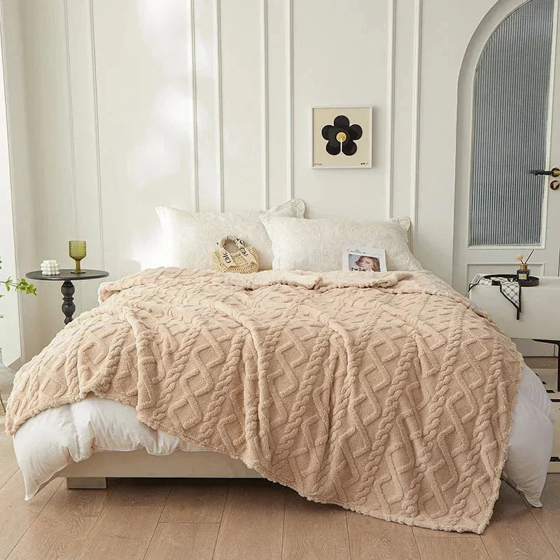 Blanket | Reversible Quilted Wool & Smooth Back | Machine Washable