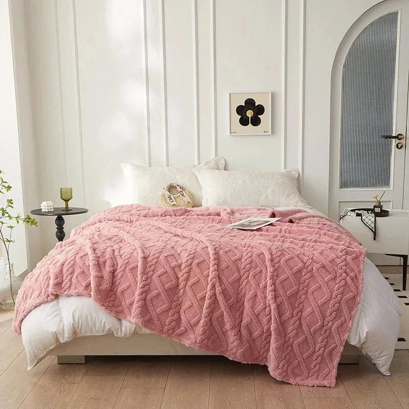 Blanket | Reversible Quilted Wool & Smooth Back | Machine Washable