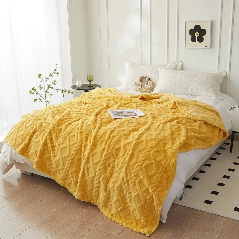 Blanket | Reversible Quilted Wool & Smooth Back | Machine Washable