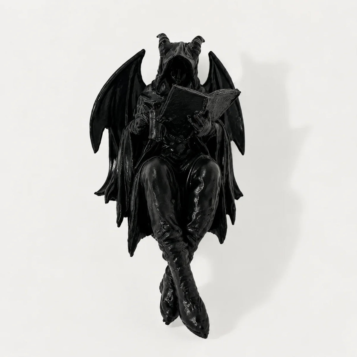 Bookshelf Figurine | Resin Dark Academia Hooded Reader | 7.5 × 7.5 cm